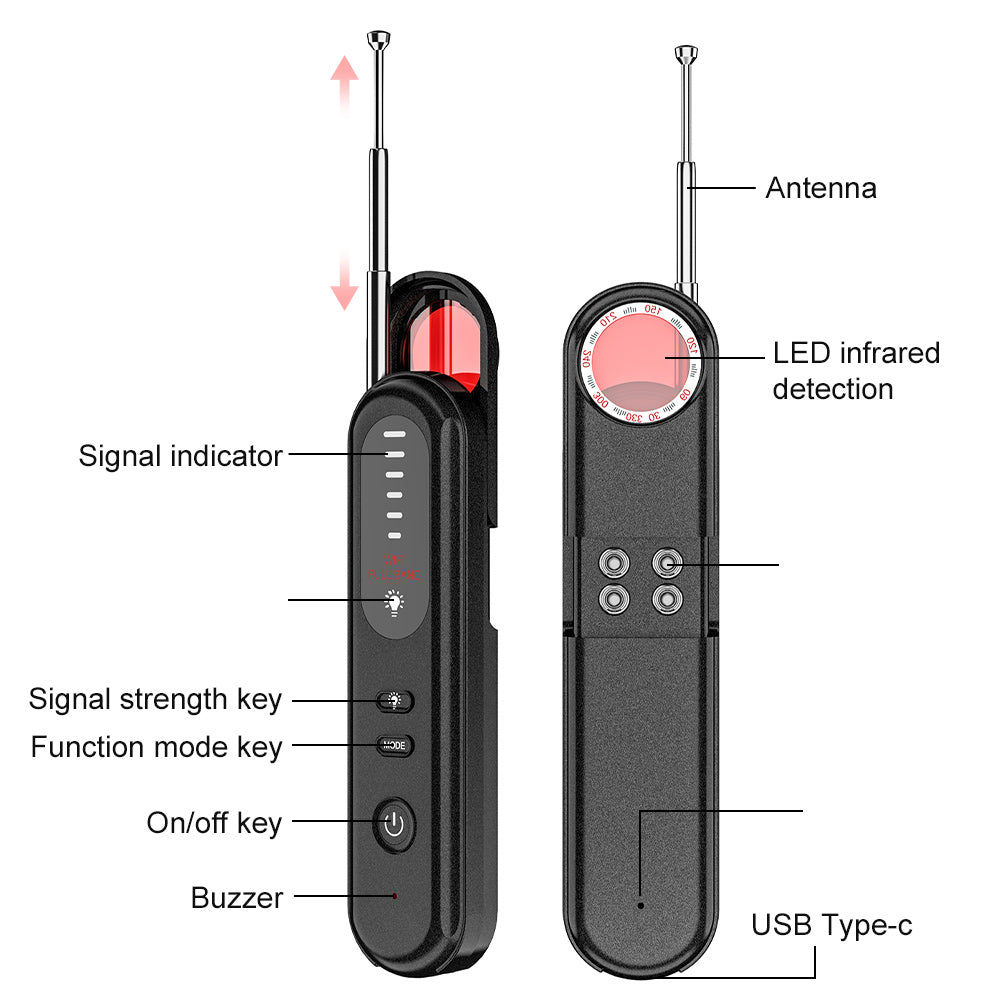 Hidden Wireless Camera Detector with Alarm