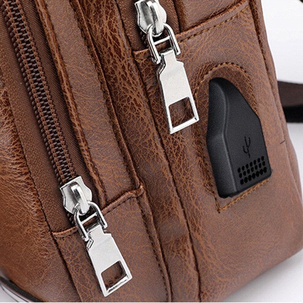 USB Charging Diagonal Chest Bag